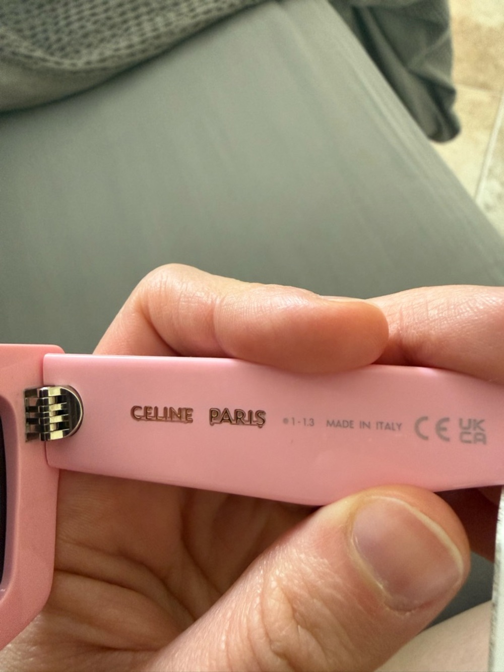 Celine Pink Rectangular Sunglasses with Dark Lenses - Picture 4 of 5
